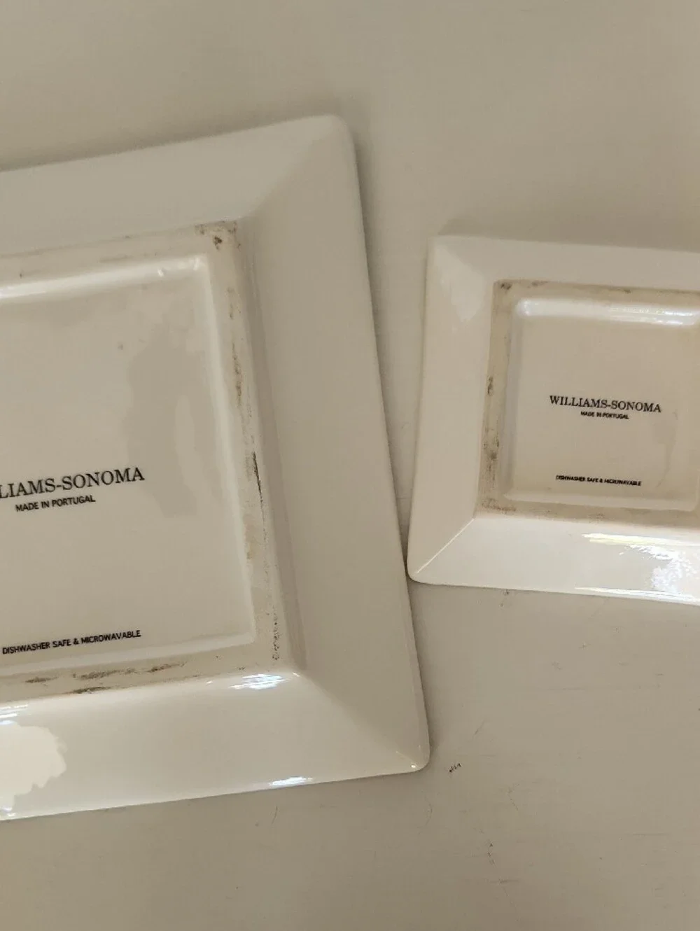 Williams-Sonoma Square and Olive Dipping Ceramic Plates,